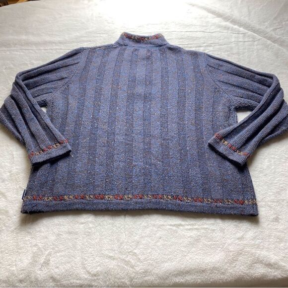 Woolrich 1/4 Zip Wool Blend Indigo Heather Pullover Sweater Size Large - Picture 2 of 11